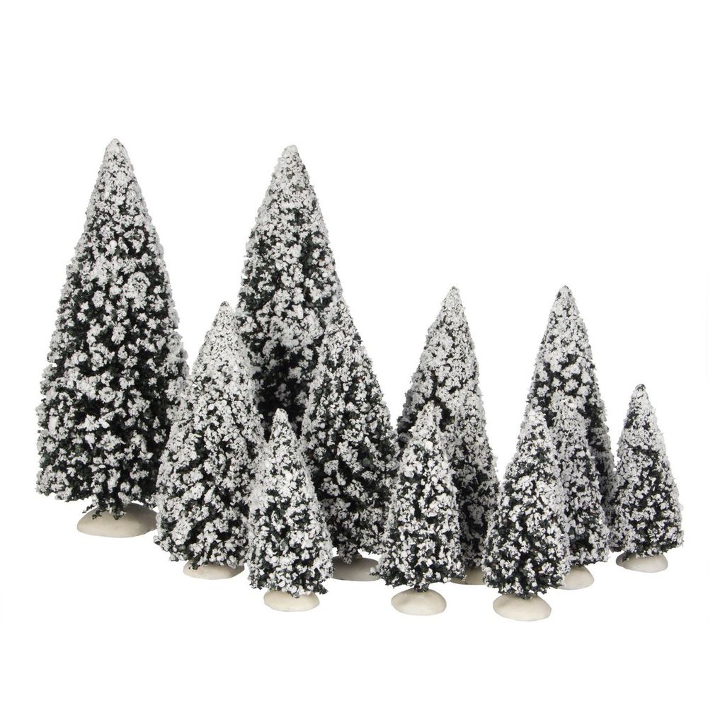 Village de noël evergreen set de 12 h30x9cm - vert