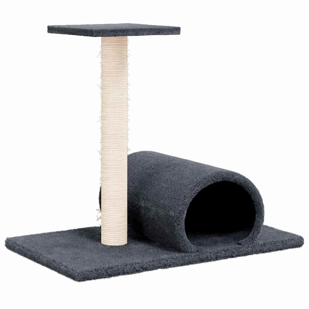 Arbre à chat avec tunnel gris foncé 60x34,5x50 cm