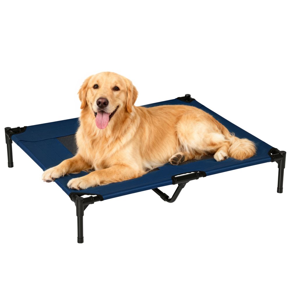 Lit surélevé chien et chat oxford 600d 91,5x76,2x18 cm bleu intérieur extérieur respirant - comfortxl outdoor living