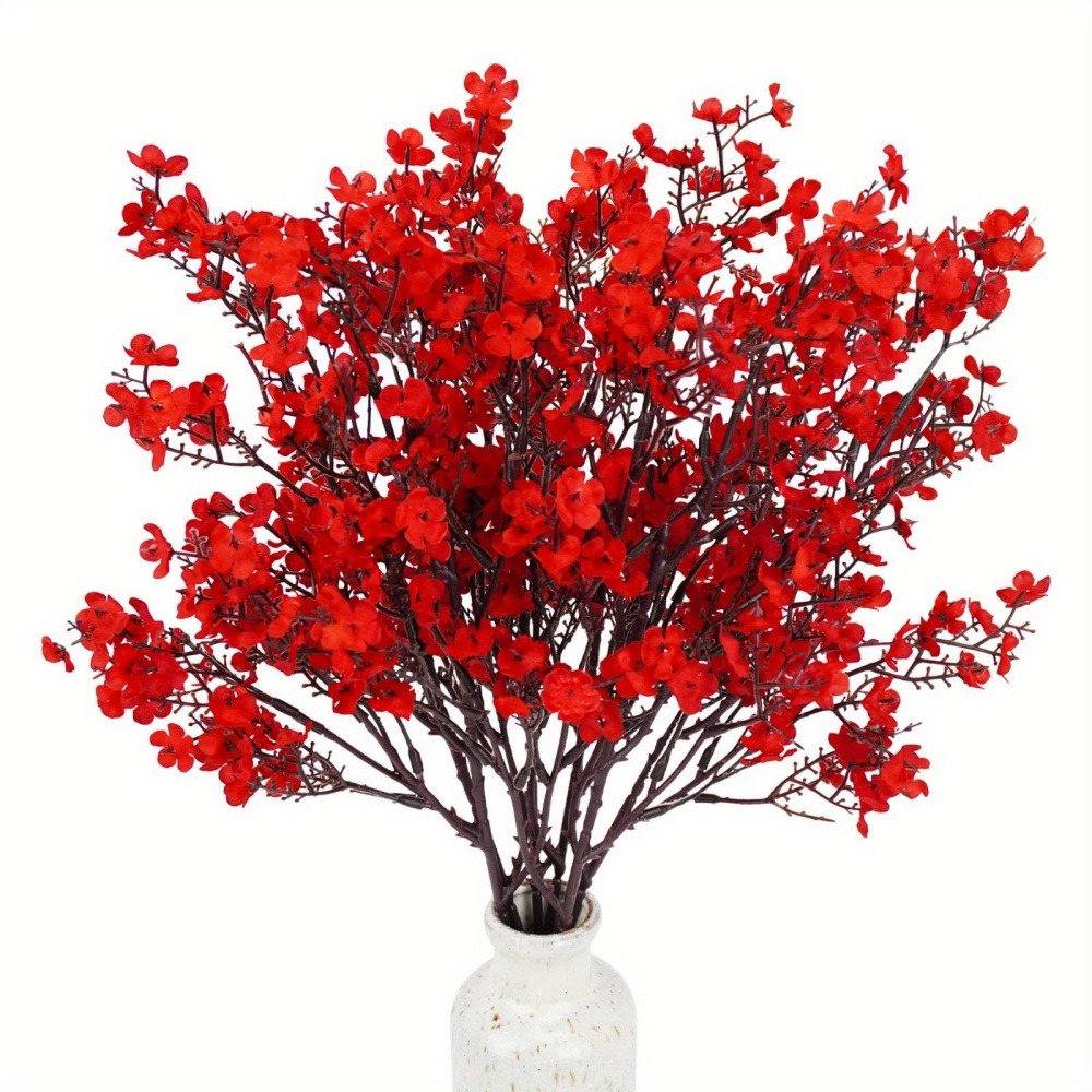 Lot de 10 fleurs artificielles de gypsophila rose rouge dtopbuyage
