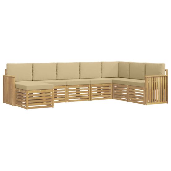 Ensemble de canapés d'extérieur 8 pc blanc et beige polyester