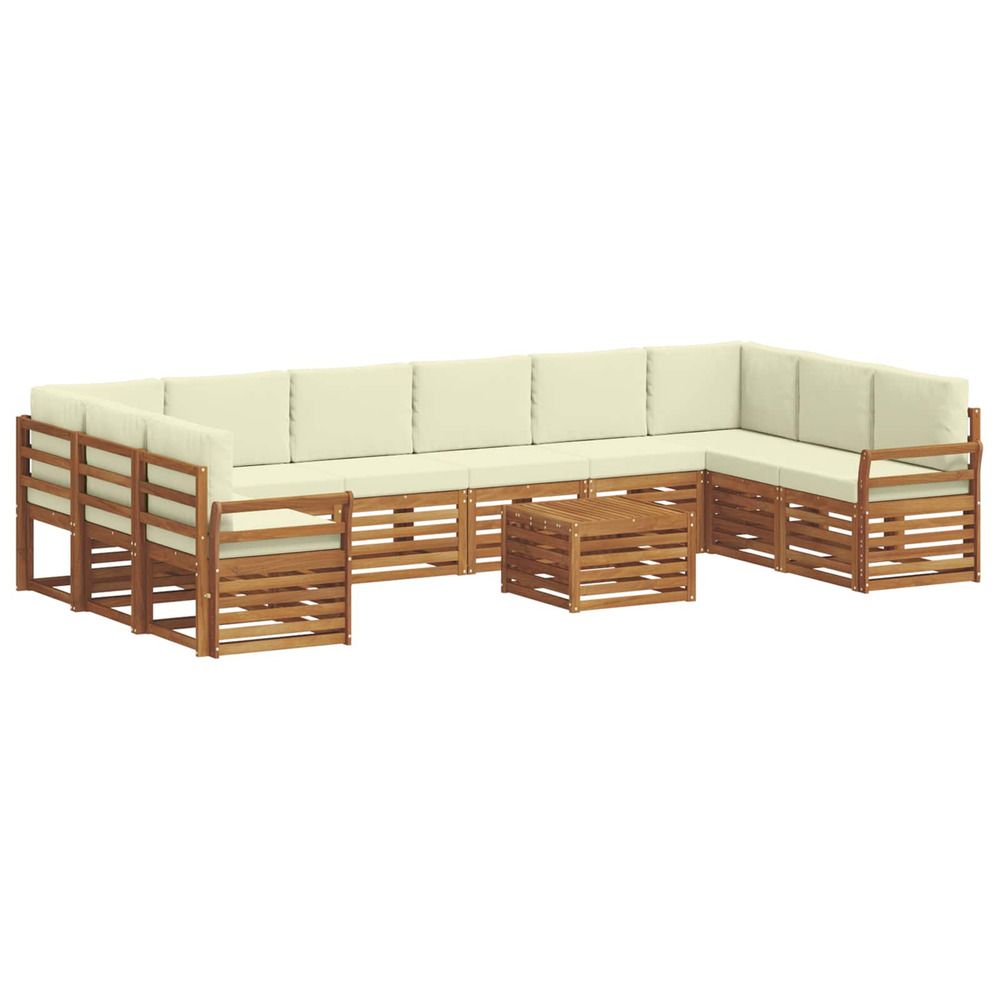 Ensemble de canapés d'extérieur 11 pc naturel et crème