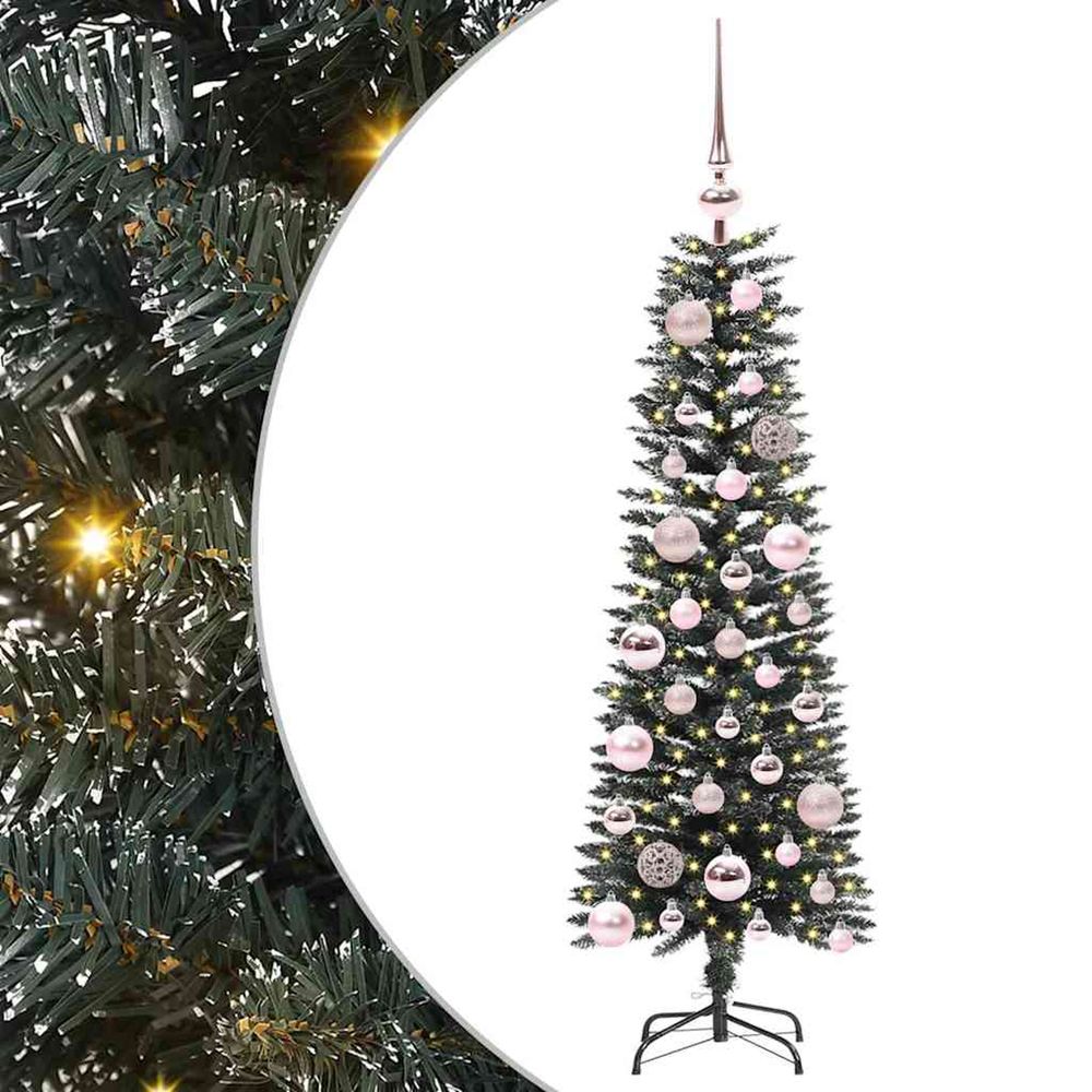 Sapin de noël artificiel vert 120 cm pvc, plastique et acier