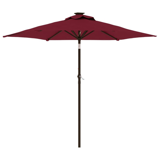 Parasol de jardin avec mât en acier bordeaux 225x225x212 cm