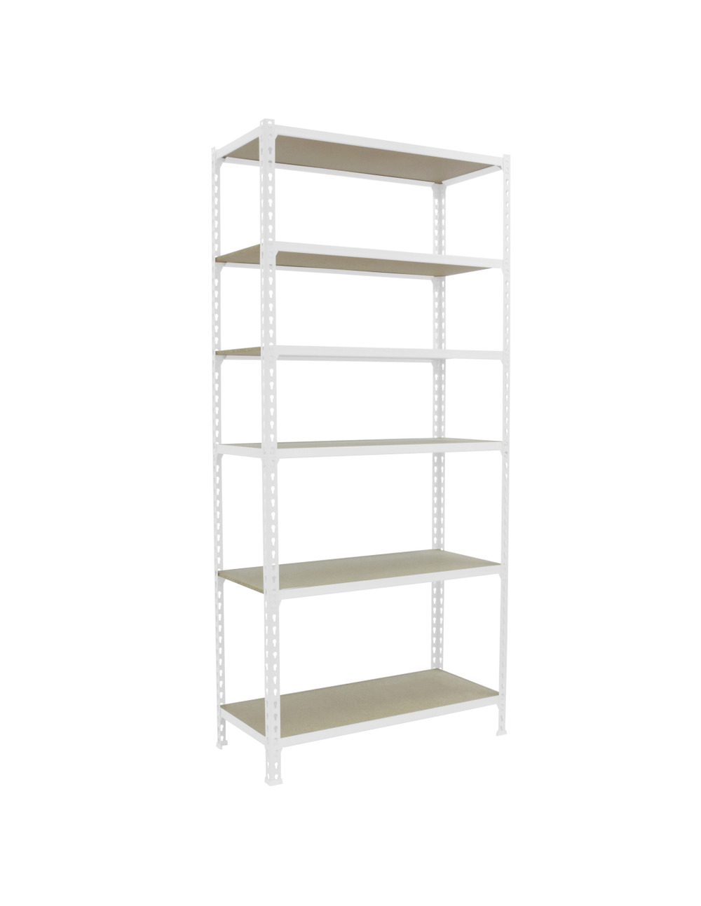 Etagère légère sans vis maderclick 6/400 blanc/bois blanc/bois 2500x900x400 - simonrack