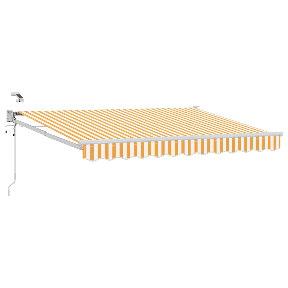 Auvent rétractable électrique jaune et blanc 3 x 2,5 m