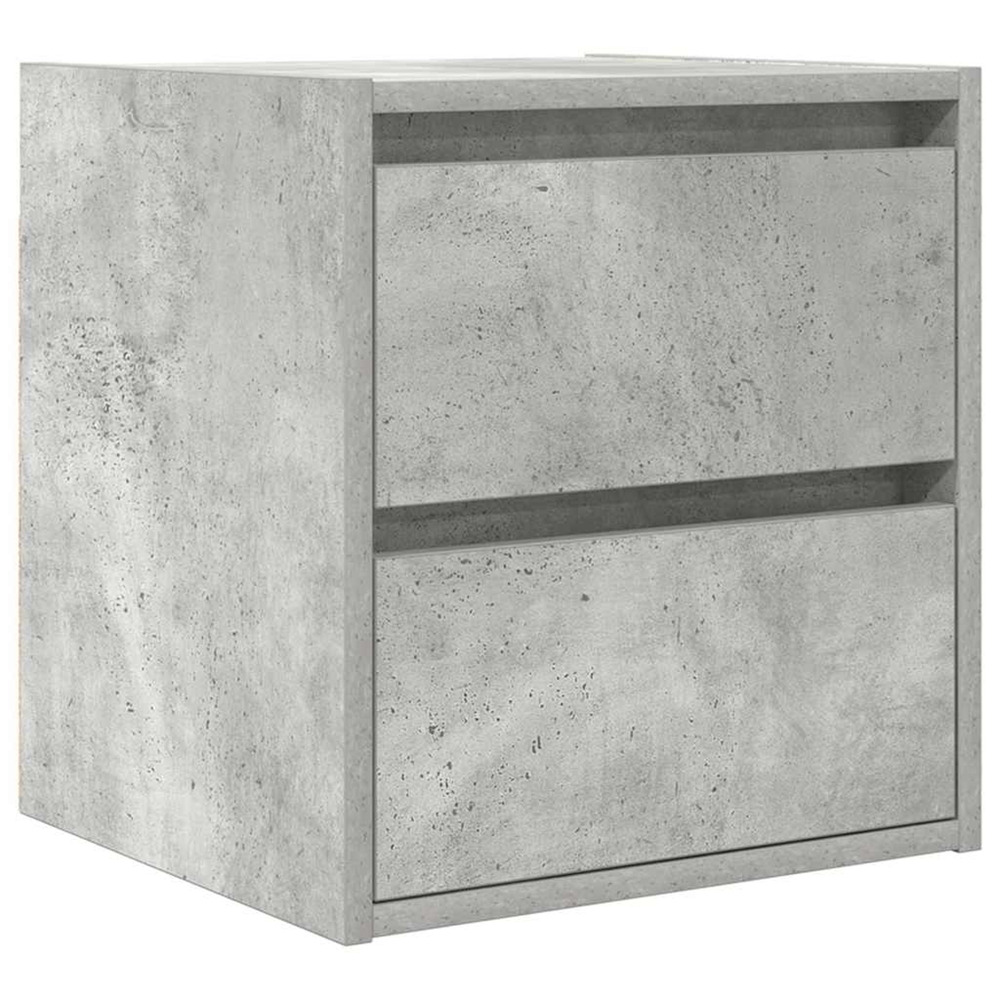 Table de chevet murale gris béton 38x34x40 cm