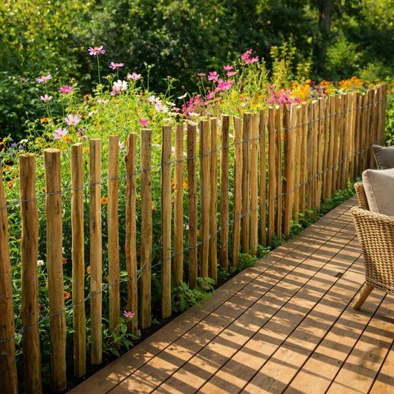 Ganivelle en châtaignier certifié pefc - 5m x 1,20m - espacement 6-7cm