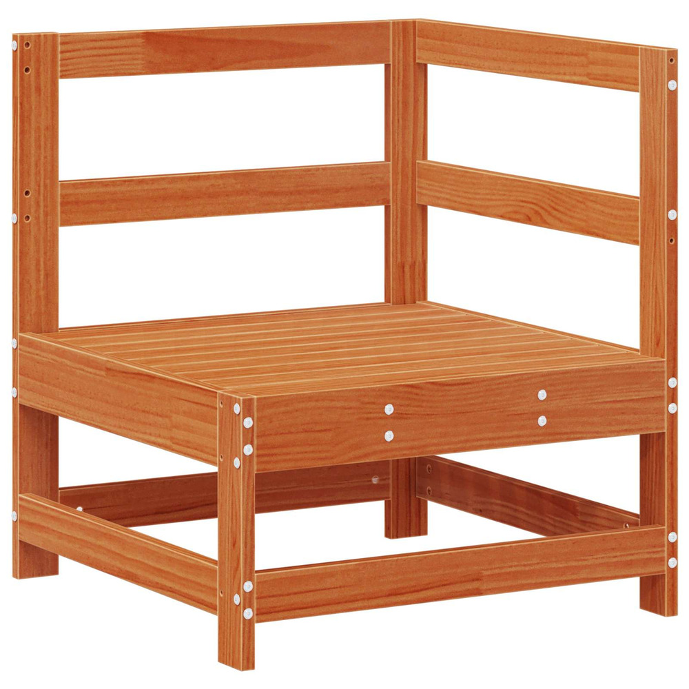 Canapé d'angle de jardin pin massif brun ciré 62 x 62 x 70,5 cm