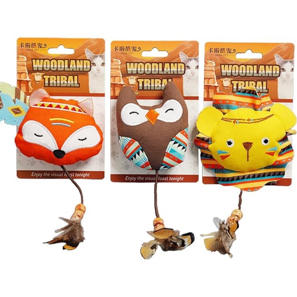 Jouet teaser pour chats peluche 3 pièces pour exercice dentition