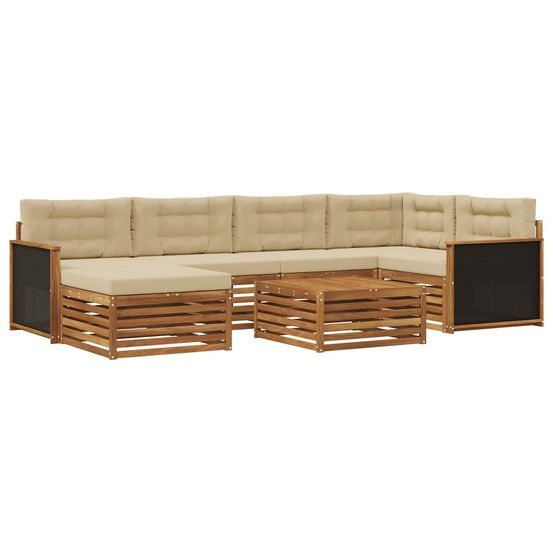 Ensemble de canapés d'extérieur 7 pc naturel et beige