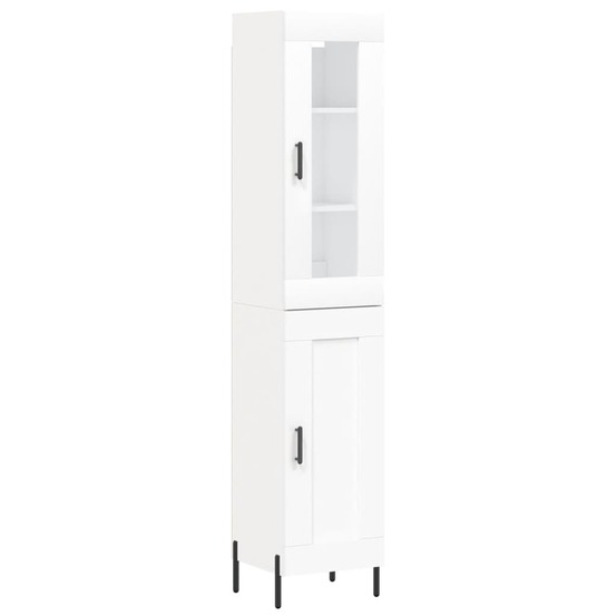 Buffet bahut commode armoire meuble de rangement organisateur cuisine salle de séjour salon haut 34,5 x 34 x 180 cm bois d'in