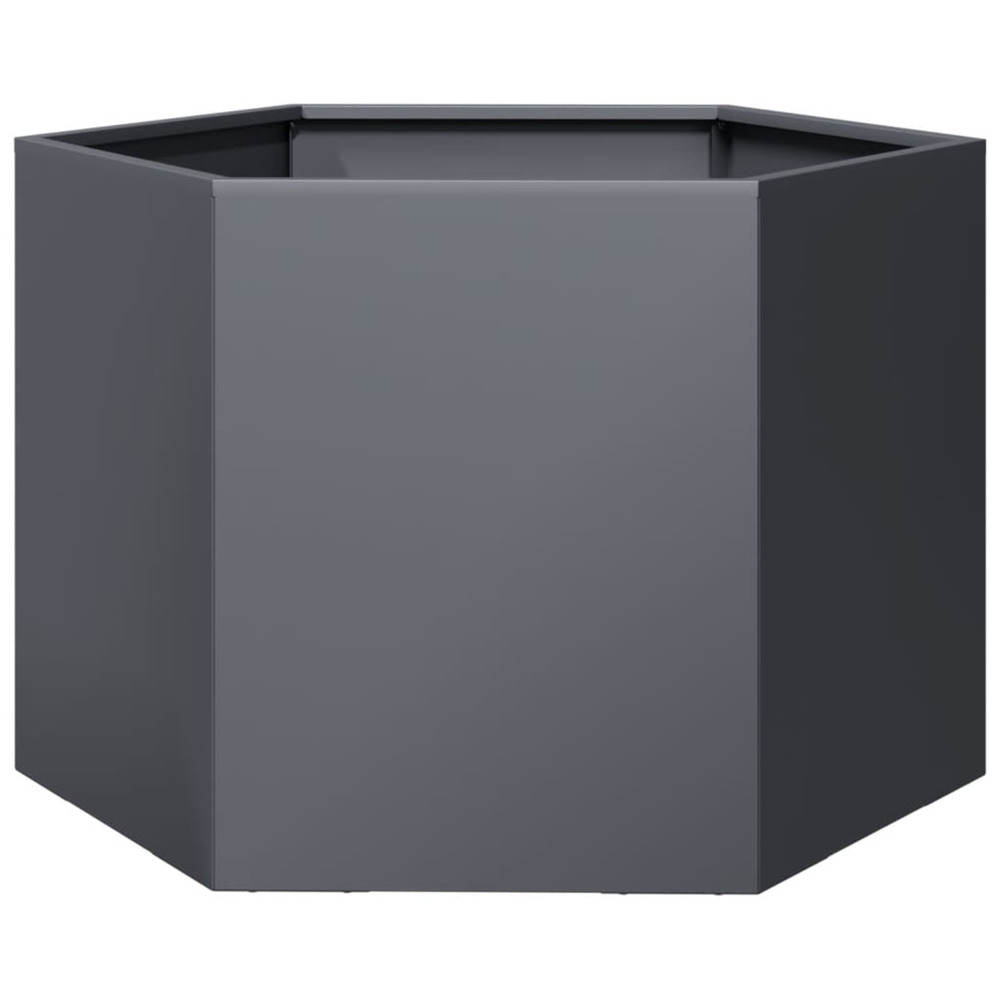 Jardinière d'extérieur anthracite hexagone 69x60x45 cm acier