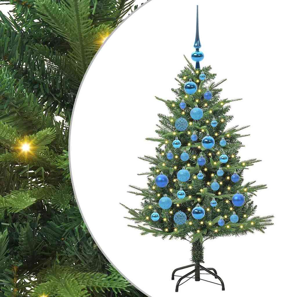 Sapin de noël artificiel pré-éclairé avec set de boules 120 cm