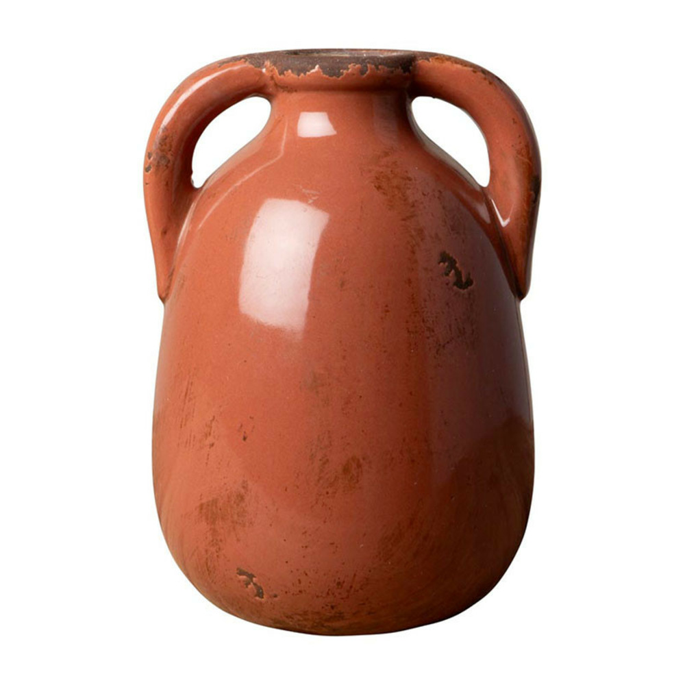 Vase à deux anses blush céramique 12x9cm