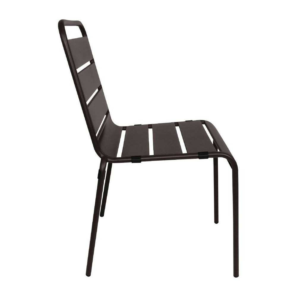 Chaise à lattes en acier noire - lot de 4 - bolero