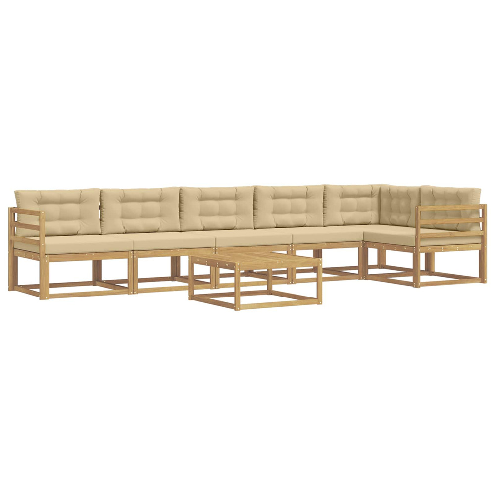 Ensemble de canapés d'extérieur 7 pcs blanc et beige
