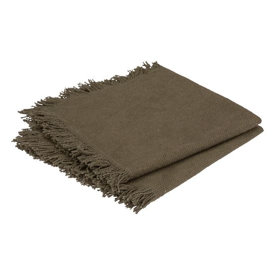 2 serviettes de tables a franges en coton