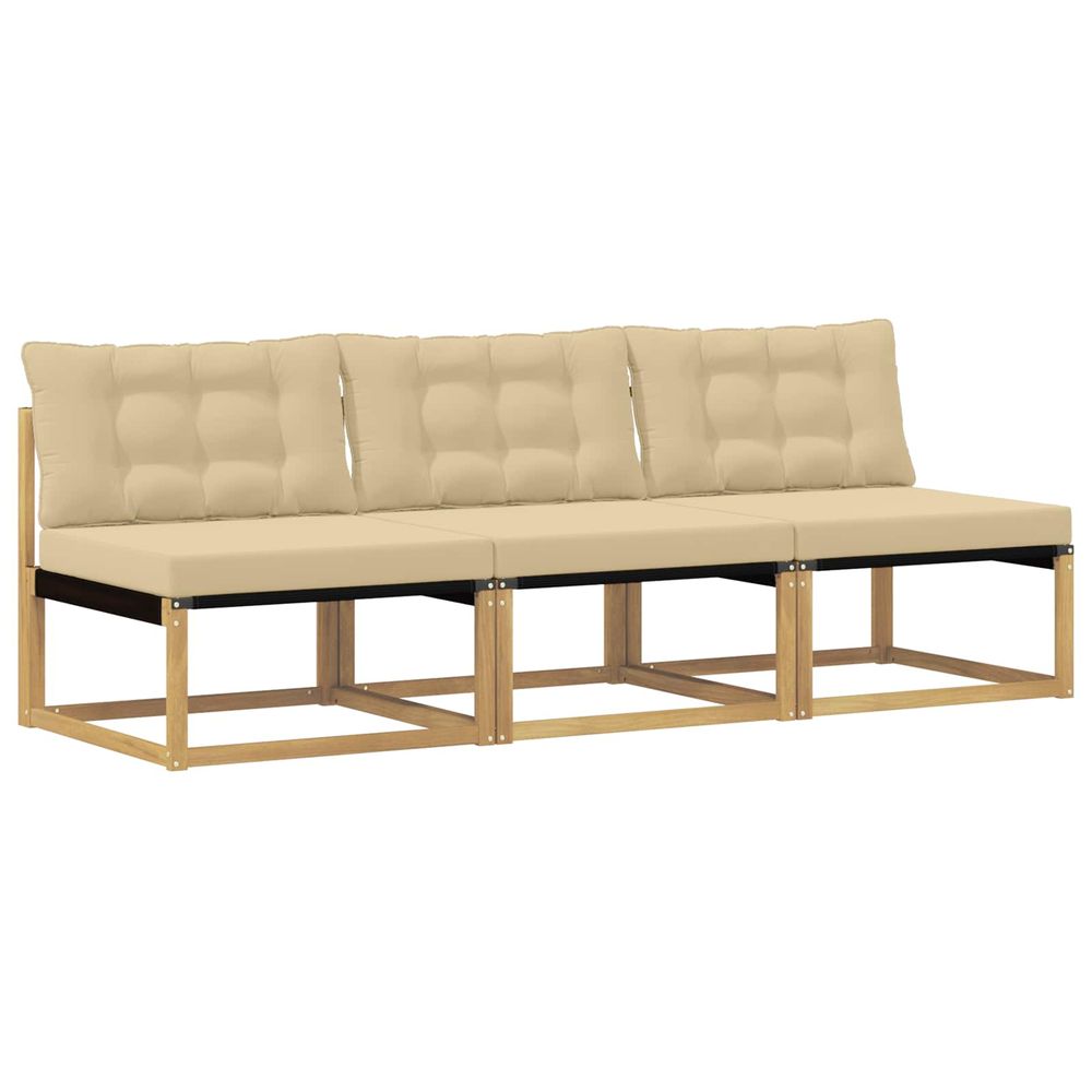 Sofa de milieu extérieur bois d'acacia massif blanc