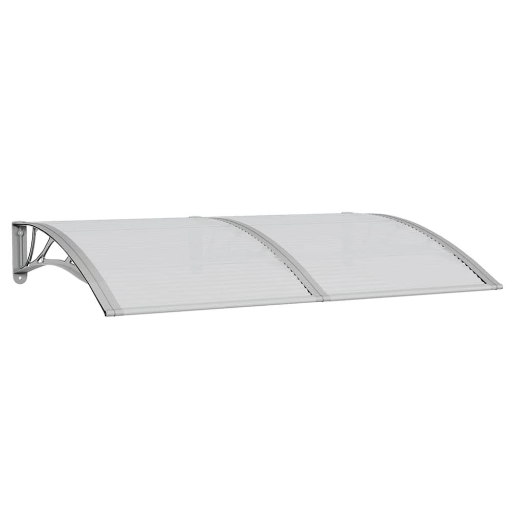 Auvent de porte gris 150x100 cm polycarbonate