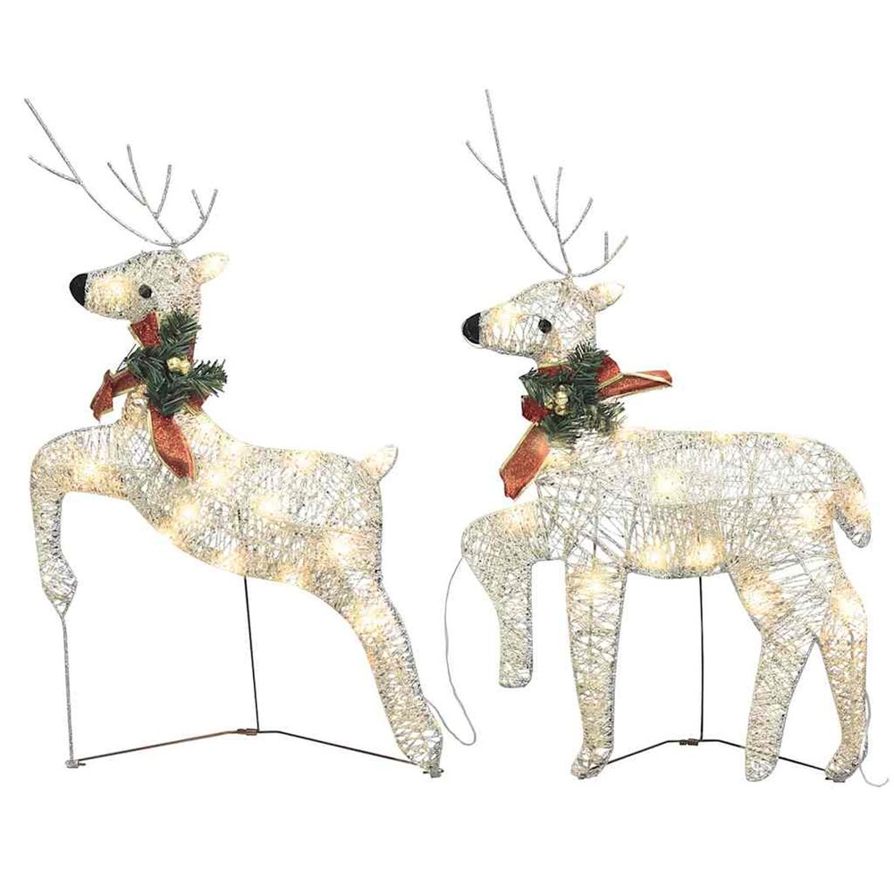 Rennes de noël 2 pcs doré 40 led