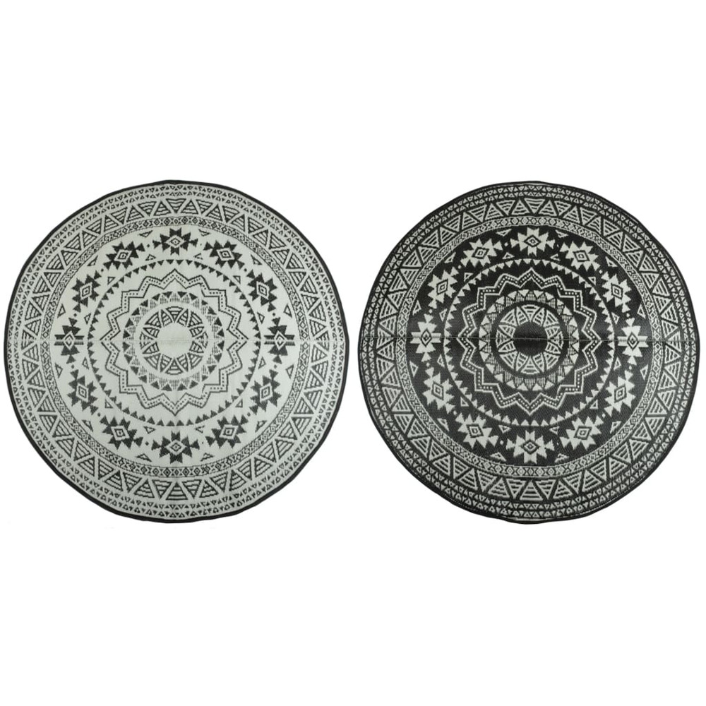 Tapis d'extérieur 180 cm noir et blanc oc18