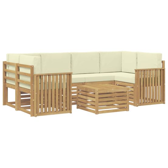 Ensemble de canapés d'extérieur 7 pc blanc et crème polyester