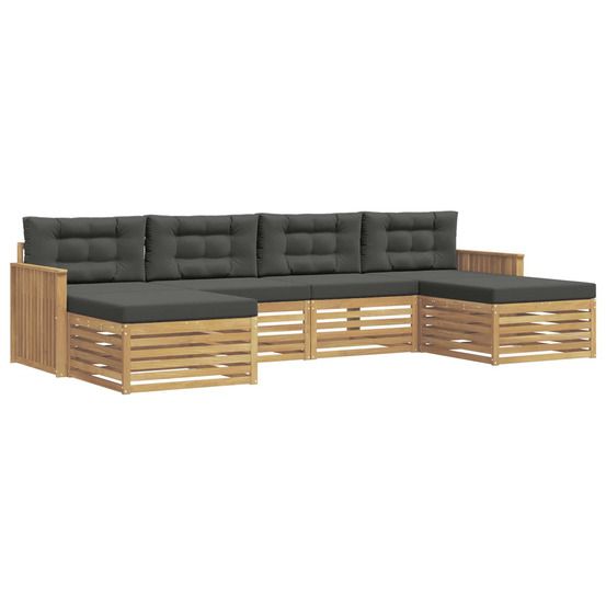 Ensemble de canapés d'extérieur 6 pc blanc et anthracite