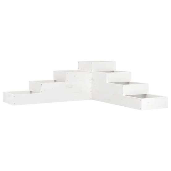 Jardinière d'extérieur 4 niveaux 106x104,5x36 cm blanc bois de pin massif
