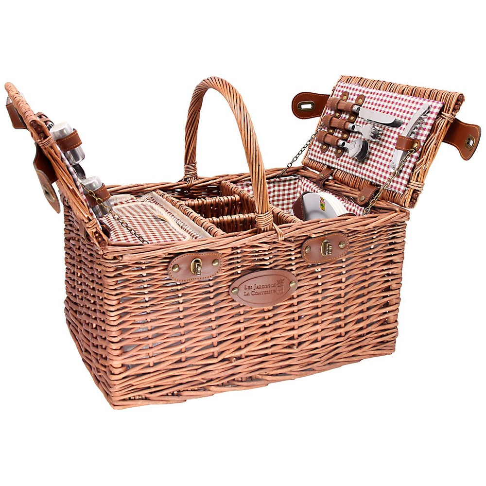 Panier pique-nique st-germain rouge 4p