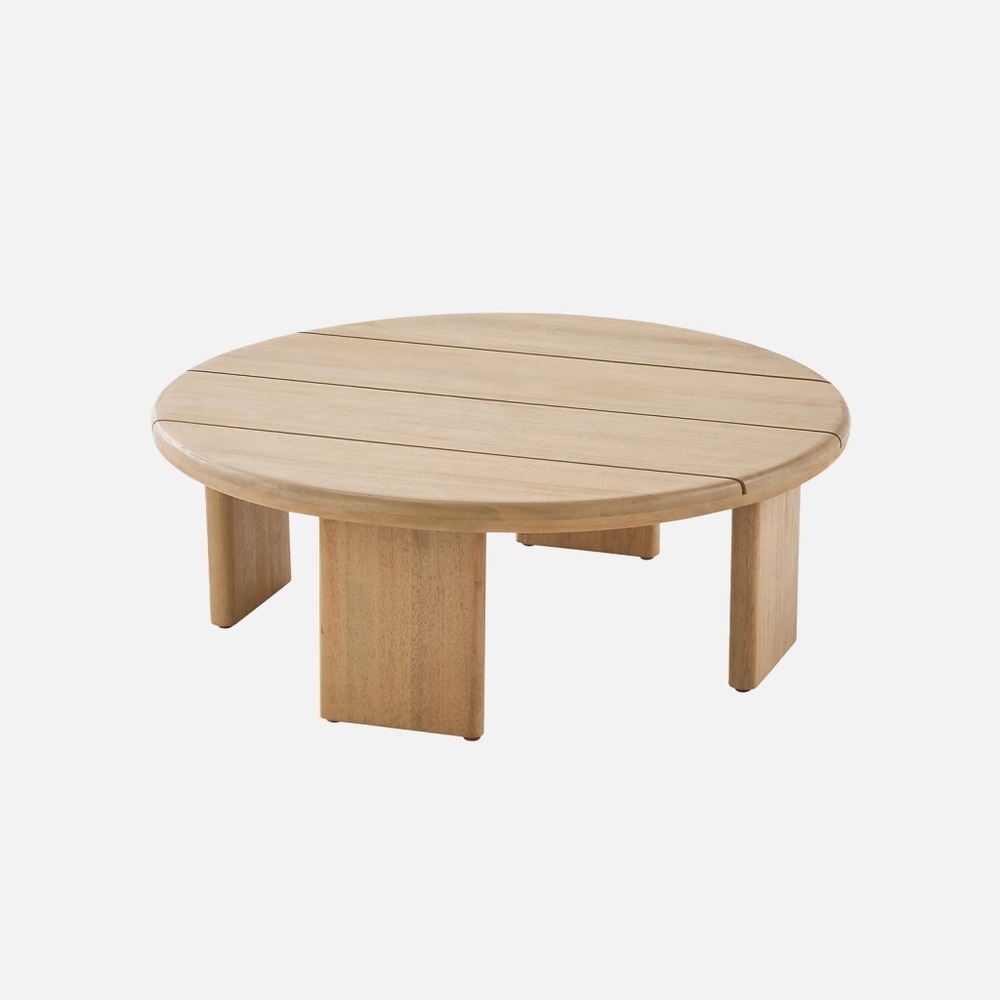 Table basse de jardin ronde bois d'acacia naturel 70cm - kaita