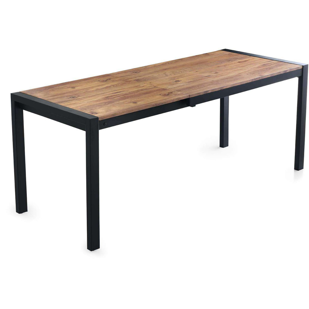 Table repas extensible en aggloméré et métal silva