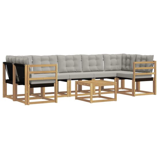 Ensemble de canapés d'extérieur 8 pc blanc et gris clair
