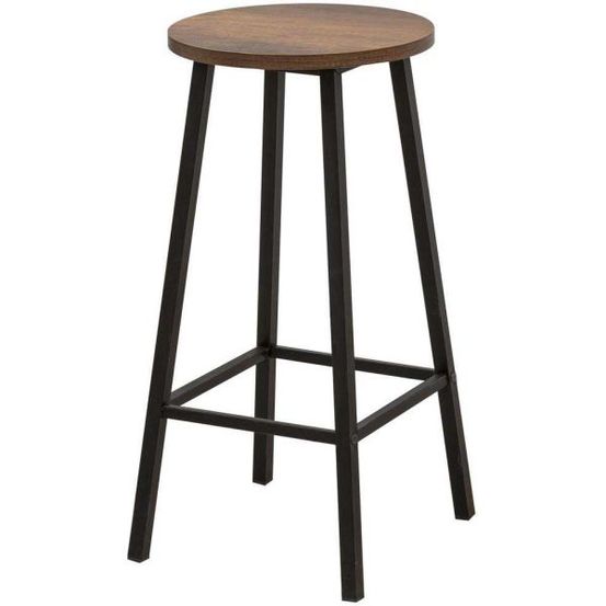 Taboret de bar en aggloméré et métal mola noir