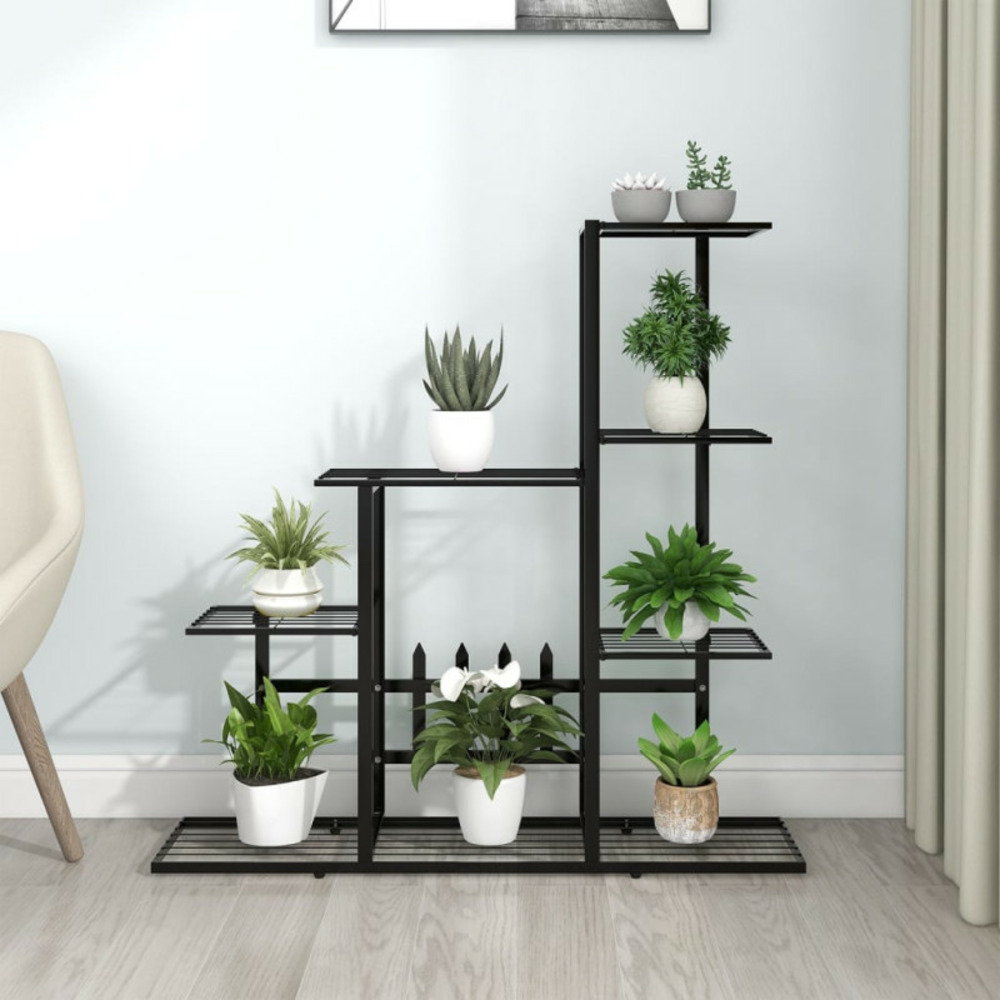 Support pour plantes 94,5x25x88 cm noir métal