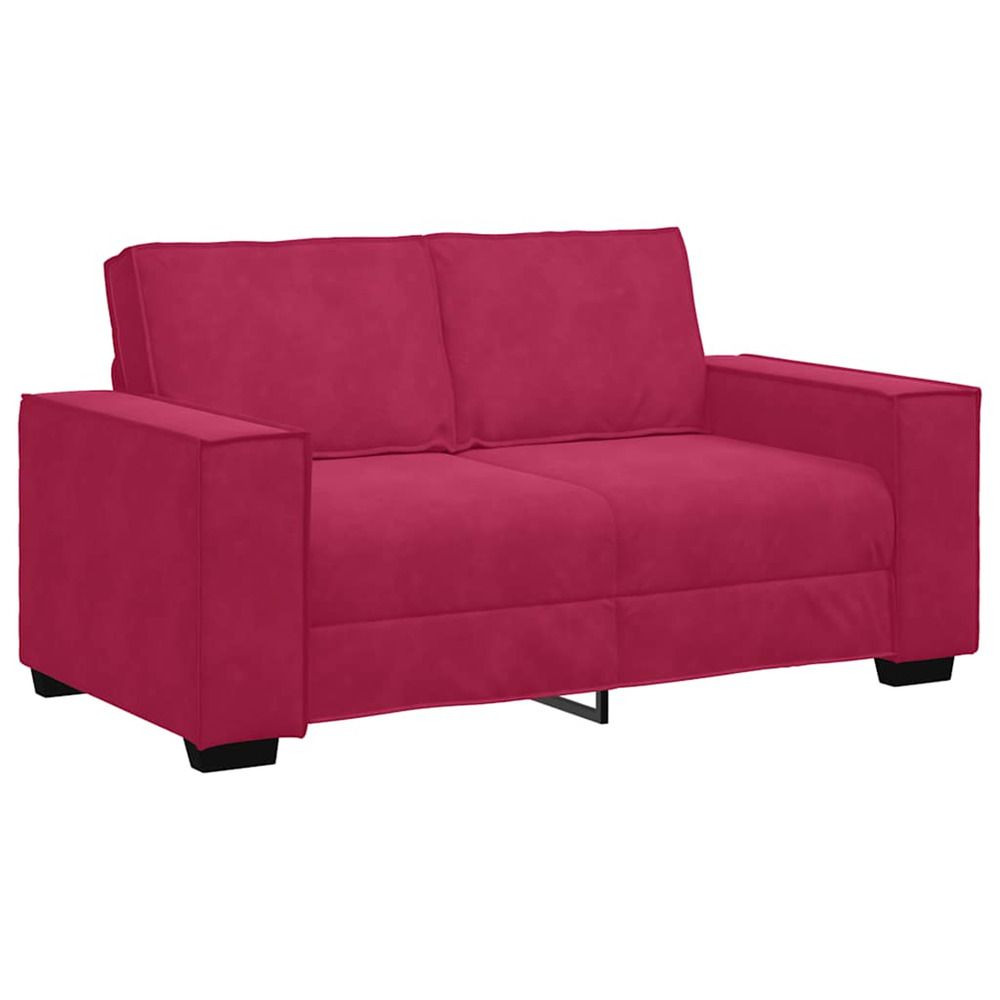 Canapé à 2 places rouge bordeaux 160x78x84 cm velours