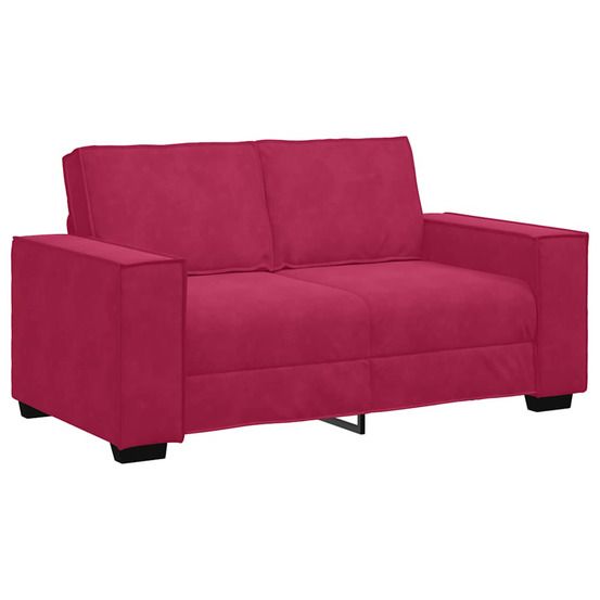 Canapé à 2 places rouge bordeaux 160x78x84 cm velours