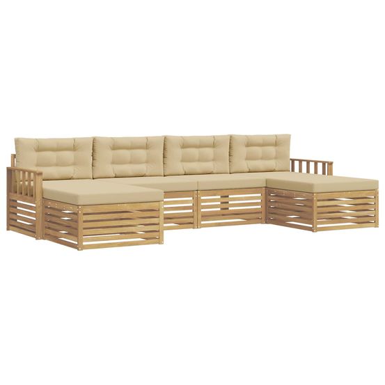 Ensemble de canapés d'extérieur 6 pc blanc et beige