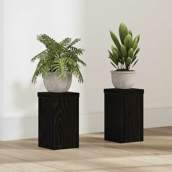 Support de plante 2 pcs chêne noir 10 x 10 x 18 cm