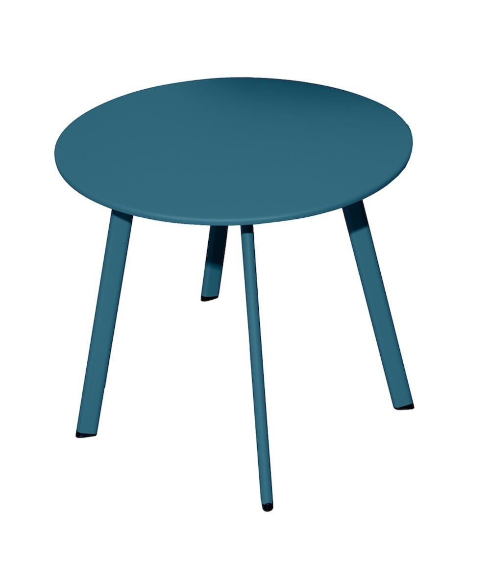 Table basse - massaï - acier époxy - ø60 cm - bleu