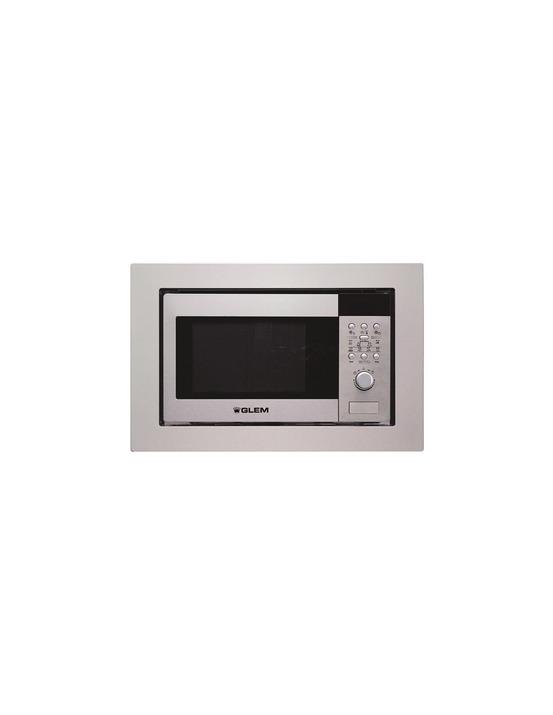 20 l 900 w + gril 1000 w-electronique-8 programmes-cavité inox-h 38 cm-avec kit encastr.-inox - glem