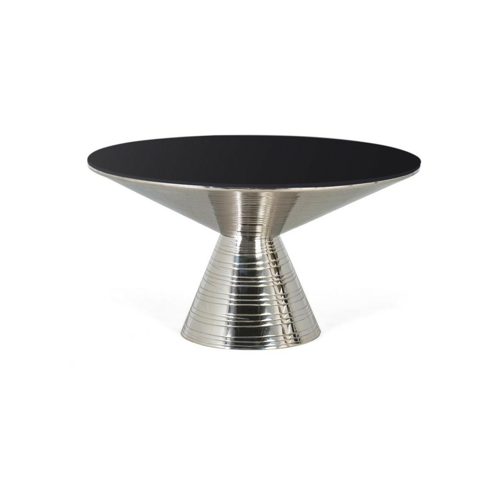 Table basse métal argent - décoration d'autrefois