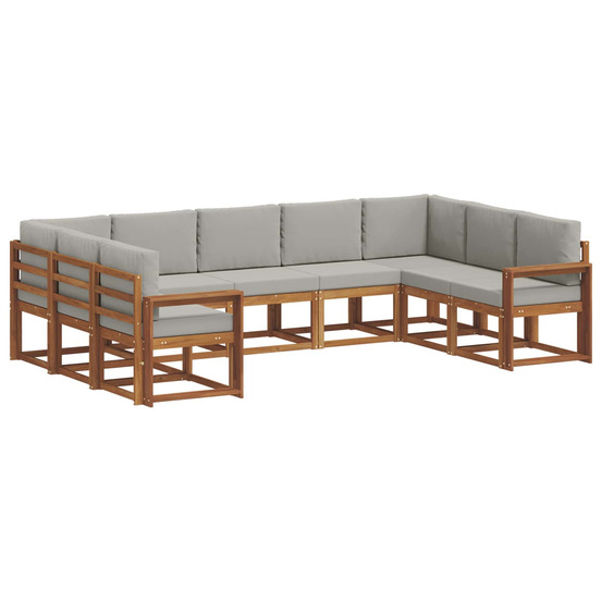 Ensemble de canapés d'extérieur 9 pcs gris naturel et clair