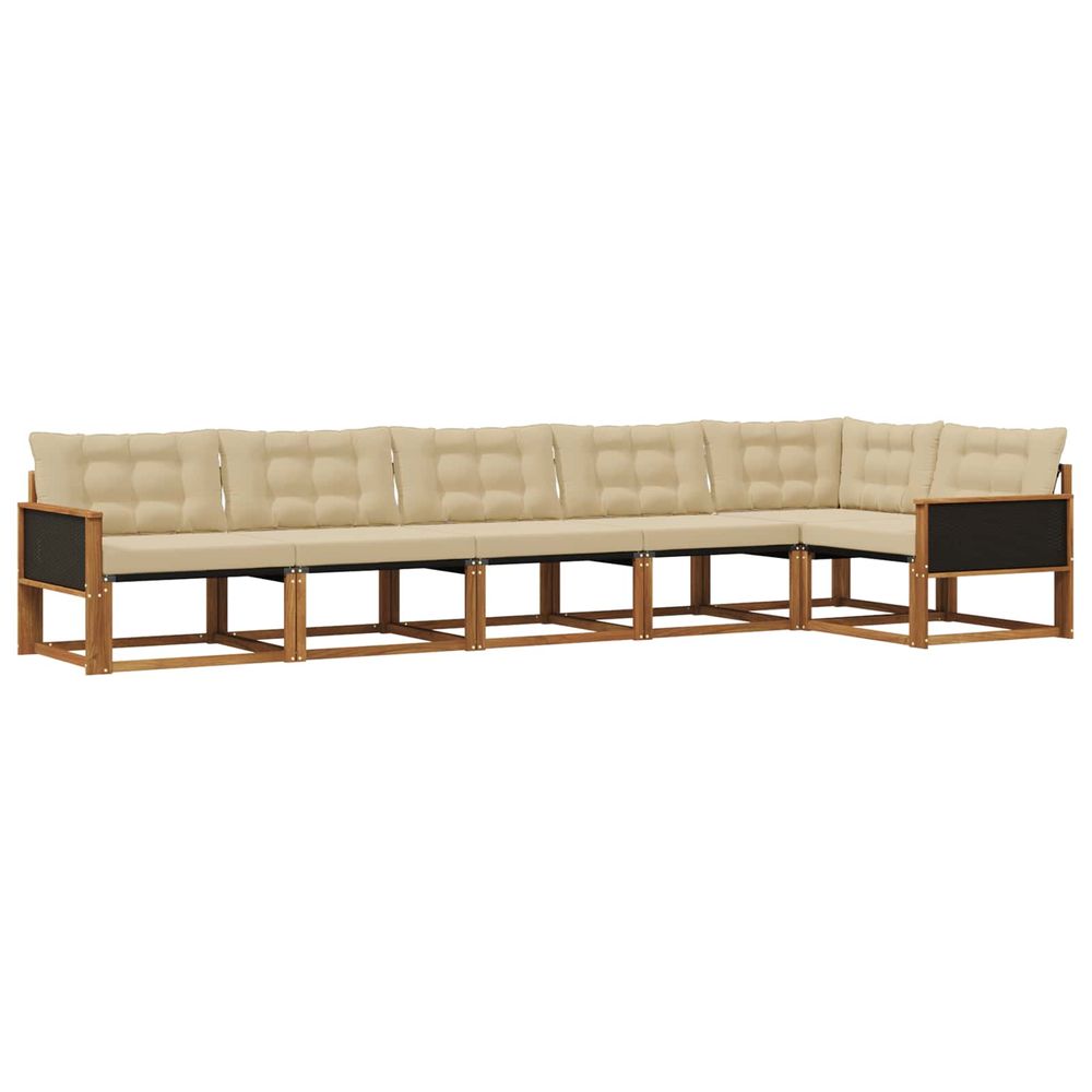 Ensemble de canapés d'extérieur 6 pc naturel et beige