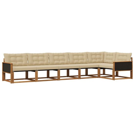 Ensemble de canapés d'extérieur 6 pc naturel et beige