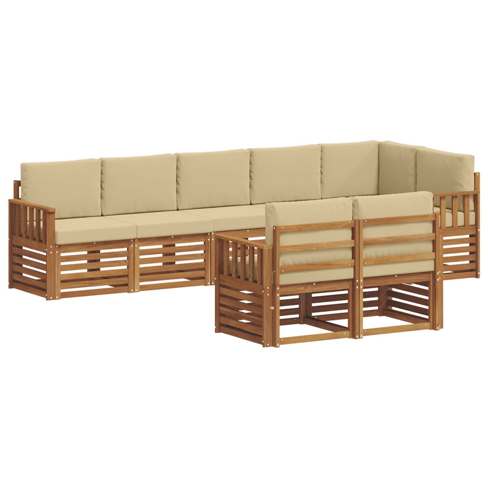 Ensembles de canapés avec coussin 8 pcs naturel et beige