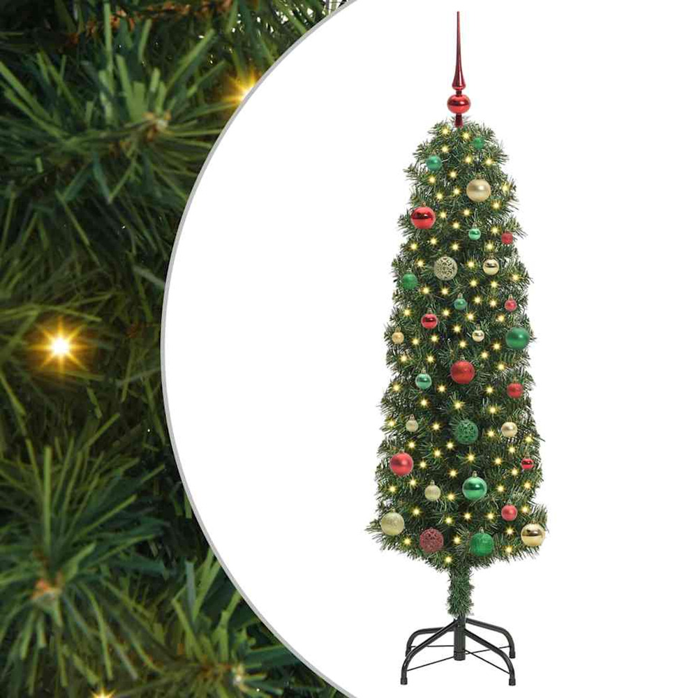 Sapin de noël artificiel vert 150 cm pvc et acier et plastique