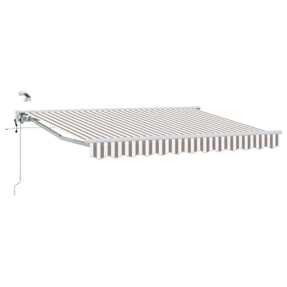 Auvent rétractable électrique gris clair et blanc 5 × 3,5 m