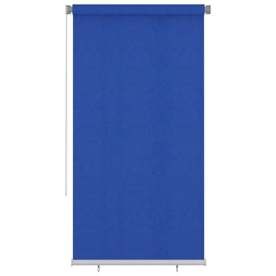 Store roulant d'extérieur 125 (l) x 230 (h) cm bleu hdpe