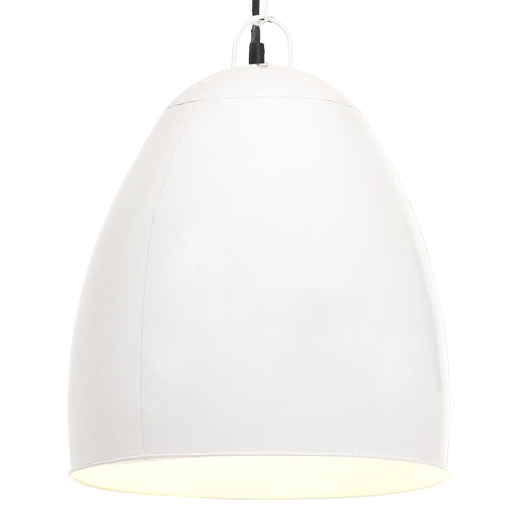 Lampe suspendue industrielle 25 w blanc rond 42 cm e27